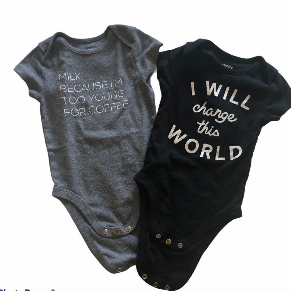 Jumping Beans Set of Two Shirts Bottom Snaps Baby 18M